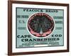 Cape Cod, Massachusetts - Peacock Brand Cranberry Label-Lantern Press-Framed Art Print