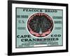 Cape Cod, Massachusetts - Peacock Brand Cranberry Label-Lantern Press-Framed Art Print