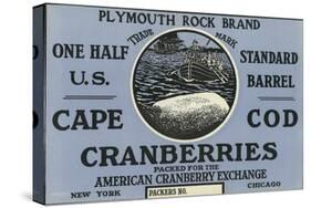 Cape Cod, Massachusetts, Plymouth Rock Brand Cranberry Label-Lantern Press-Stretched Canvas