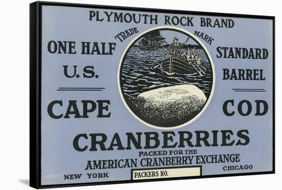 Cape Cod, Massachusetts, Plymouth Rock Brand Cranberry Label-Lantern Press-Framed Stretched Canvas