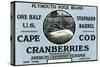 Cape Cod, Massachusetts - Plymouth Rock Brand Cranberry Label-Lantern Press-Stretched Canvas