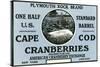 Cape Cod, Massachusetts - Plymouth Rock Brand Cranberry Label-Lantern Press-Stretched Canvas