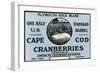 Cape Cod, Massachusetts - Plymouth Rock Brand Cranberry Label-Lantern Press-Framed Art Print