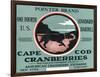 Cape Cod, Massachusetts - Pointer Brand Cranberry Label-Lantern Press-Framed Art Print