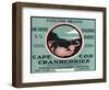 Cape Cod, Massachusetts - Pointer Brand Cranberry Label-Lantern Press-Framed Art Print