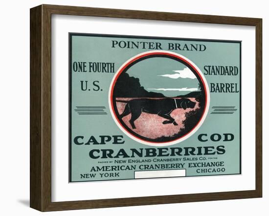 Cape Cod, Massachusetts - Pointer Brand Cranberry Label-Lantern Press-Framed Art Print