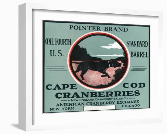 Cape Cod, Massachusetts - Pointer Brand Cranberry Label-Lantern Press-Framed Art Print