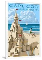 Cape Cod, Massachusetts - Sand Castle-Lantern Press-Framed Art Print