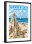 Cape Cod, Massachusetts - Sand Castle-Lantern Press-Framed Art Print
