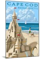 Cape Cod, Massachusetts - Sand Castle-Lantern Press-Mounted Art Print