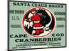 Cape Cod, Massachusetts - Santa Claus Brand Cranberry Label-Lantern Press-Mounted Art Print