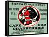 Cape Cod, Massachusetts - Santa Claus Brand Cranberry Label-Lantern Press-Framed Stretched Canvas