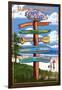 Cape Cod, Massachusetts - Sign Destinations-Lantern Press-Framed Art Print