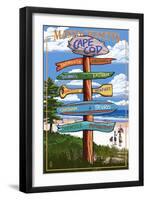 Cape Cod, Massachusetts - Sign Destinations-Lantern Press-Framed Art Print