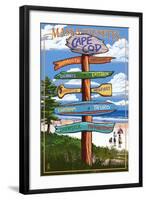 Cape Cod, Massachusetts - Sign Destinations-Lantern Press-Framed Art Print