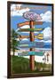 Cape Cod, Massachusetts - Sign Destinations-Lantern Press-Framed Art Print