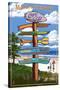 Cape Cod, Massachusetts - Sign Destinations-Lantern Press-Stretched Canvas