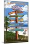 Cape Cod, Massachusetts - Sign Destinations-Lantern Press-Mounted Art Print