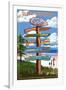 Cape Cod, Massachusetts - Sign Destinations-Lantern Press-Framed Art Print