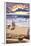 Cape Cod, Massachusetts - Sunset and Beach-Lantern Press-Framed Art Print