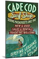 Cape Cod, Massachusetts - Surf Shop-Lantern Press-Mounted Art Print