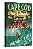 Cape Cod, Massachusetts - Surf Shop-Lantern Press-Stretched Canvas