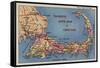 Cape Cod, Massachusetts - Tourists' Auto Map of Cape Cod-Lantern Press-Framed Stretched Canvas