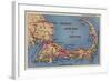 Cape Cod, Massachusetts - Tourists' Auto Map of Cape Cod-Lantern Press-Framed Art Print