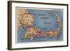 Cape Cod, Massachusetts - Tourists' Auto Map of Cape Cod-Lantern Press-Framed Art Print