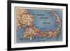 Cape Cod, Massachusetts - Tourists' Auto Map of Cape Cod-Lantern Press-Framed Premium Giclee Print