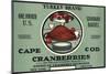 Cape Cod, Massachusetts - Turkey Brand Cranberry Label-Lantern Press-Mounted Art Print