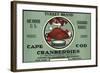 Cape Cod, Massachusetts - Turkey Brand Cranberry Label-Lantern Press-Framed Art Print