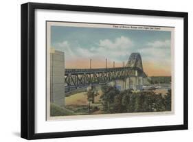 Cape Cod, Massachusetts - View of Bourne Bridge-Lantern Press-Framed Art Print