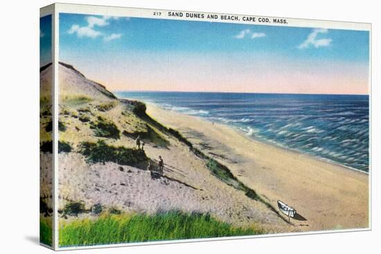 Cape Cod, Massachusetts - View of Sand Dunes and the Beach-Lantern Press-Stretched Canvas