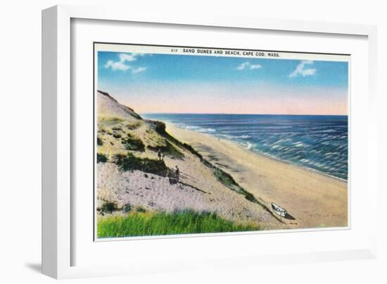 Cape Cod, Massachusetts - View of Sand Dunes and the Beach-Lantern Press-Framed Art Print