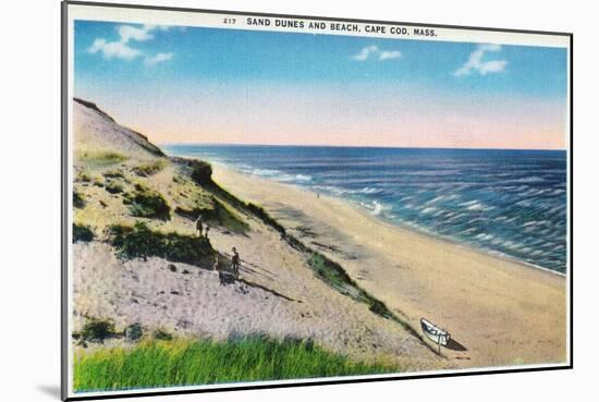 Cape Cod, Massachusetts - View of Sand Dunes and the Beach-Lantern Press-Mounted Art Print