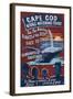 Cape Cod, Massachusetts - Whale Watching-Lantern Press-Framed Art Print