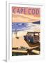 Cape Cod, Massachusetts - Woody on Beach-Lantern Press-Framed Art Print