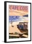 Cape Cod, Massachusetts - Woody on Beach-Lantern Press-Framed Art Print