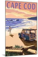 Cape Cod, Massachusetts - Woody on Beach-Lantern Press-Mounted Art Print