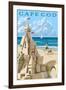 Cape Cod - Sand Castle-Lantern Press-Framed Art Print