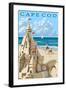 Cape Cod - Sand Castle-Lantern Press-Framed Art Print