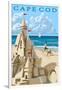 Cape Cod - Sand Castle-Lantern Press-Framed Art Print