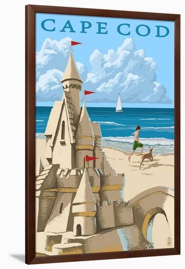 Cape Cod - Sand Castle-Lantern Press-Framed Art Print