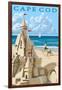 Cape Cod - Sand Castle-Lantern Press-Framed Art Print