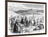 Cape Cod Women Picking and Sorting Cranberries, 1875-null-Framed Giclee Print