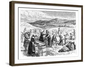 Cape Cod Women Picking and Sorting Cranberries, 1875-null-Framed Giclee Print