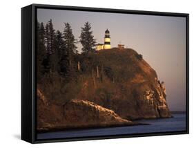 Cape Disappointment Lighthouse, Lewis and Clark Trail, Illwaco, Washington, USA-Connie Ricca-Framed Stretched Canvas