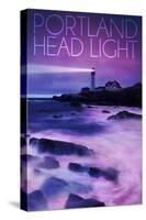 Cape Elizabeth, Maine - Portland Head Light at Dusk-Lantern Press-Stretched Canvas