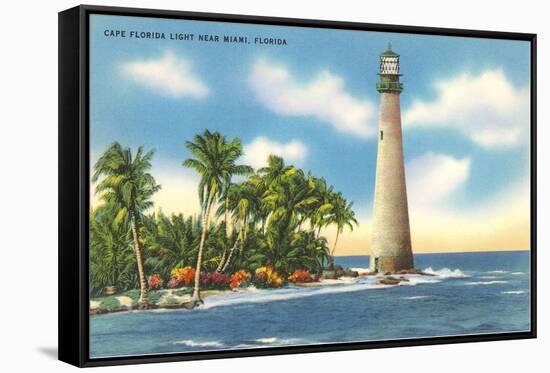 Cape Florida Lighthouse, Miami, Florida-null-Framed Stretched Canvas